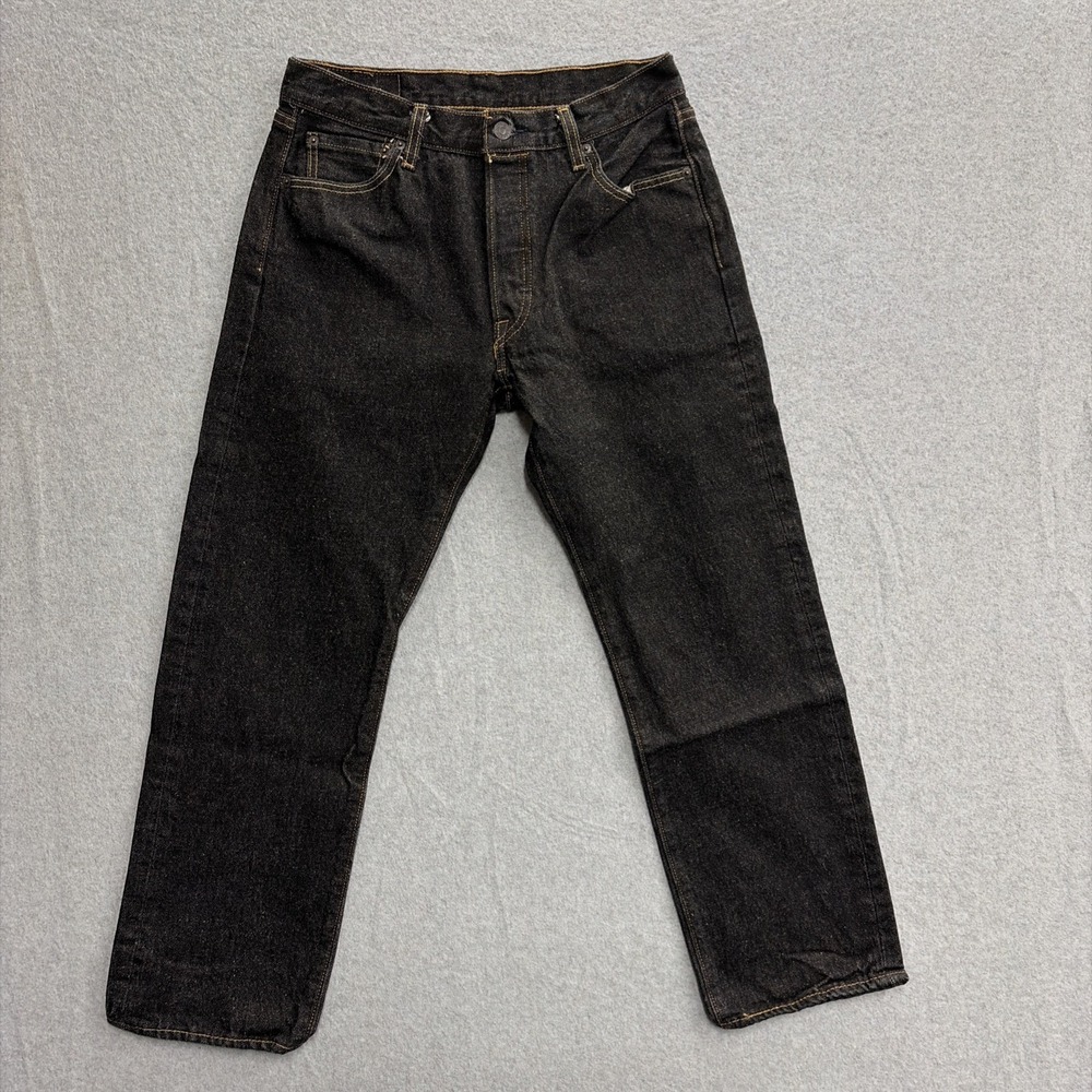 LEVI'S 501 STRAIGHT LEG Jeans - W31 L26 - Black - Great Condition - Men's Hemmed
